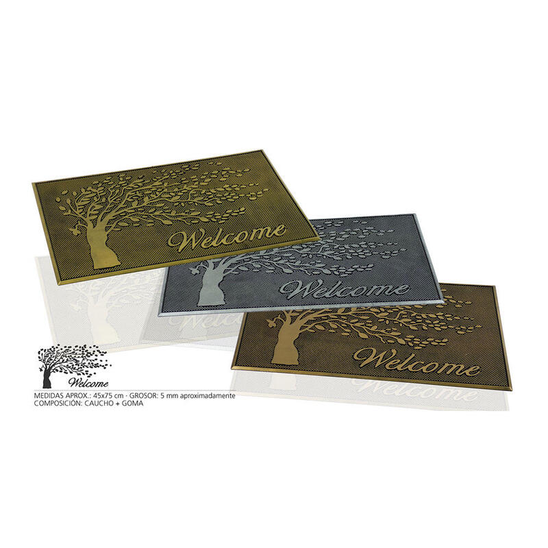 Felpudo de goma Árbol welcome colores surtidos 75x45cm hidalgo