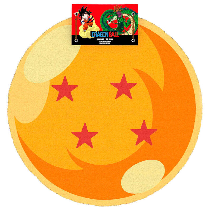 Felpudo redondo 50cm bola 4 estrellas dragon ball