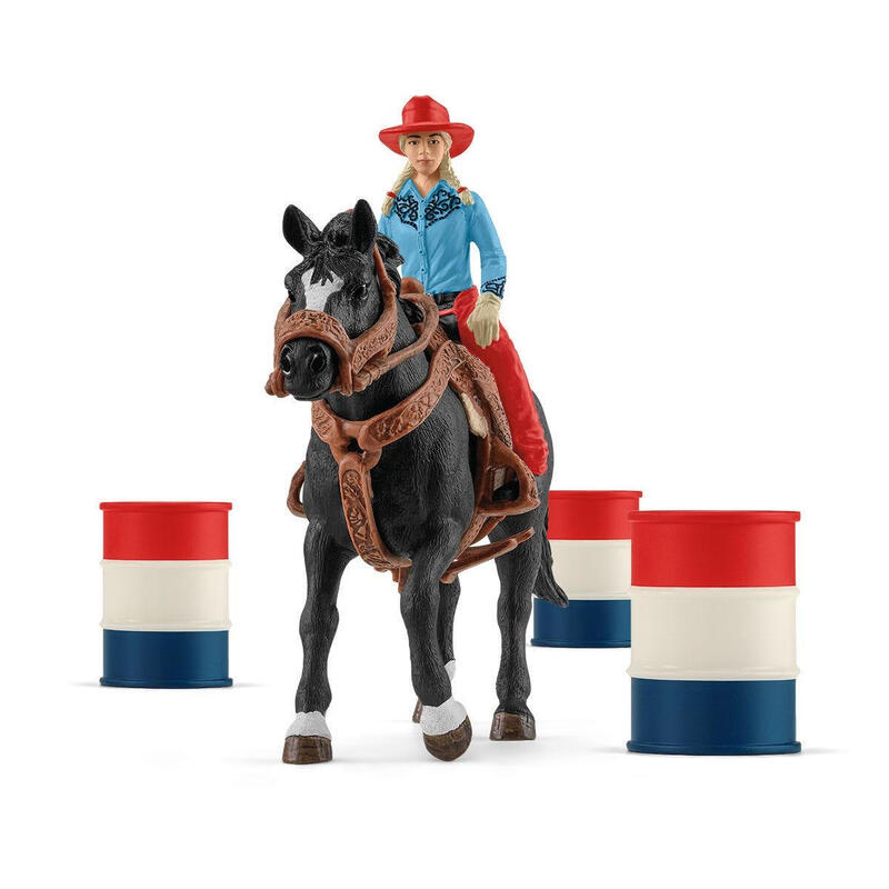 Figura de juego   farm world barrel racing mit cowgirl, spielfigur 42576