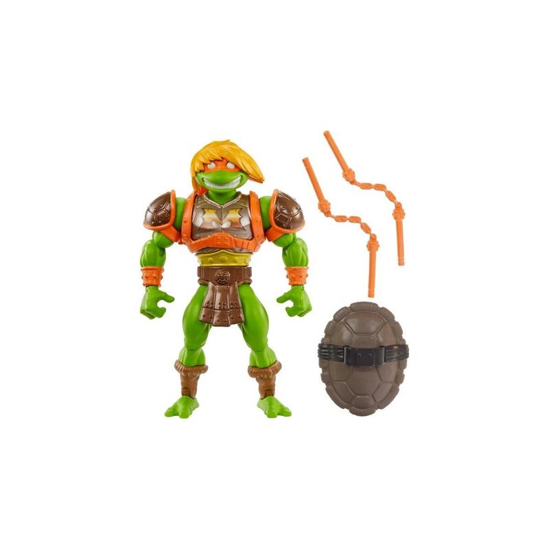 Figura de juguete mattel masters of the universe origins turtles of grayskull michelangelo hth13