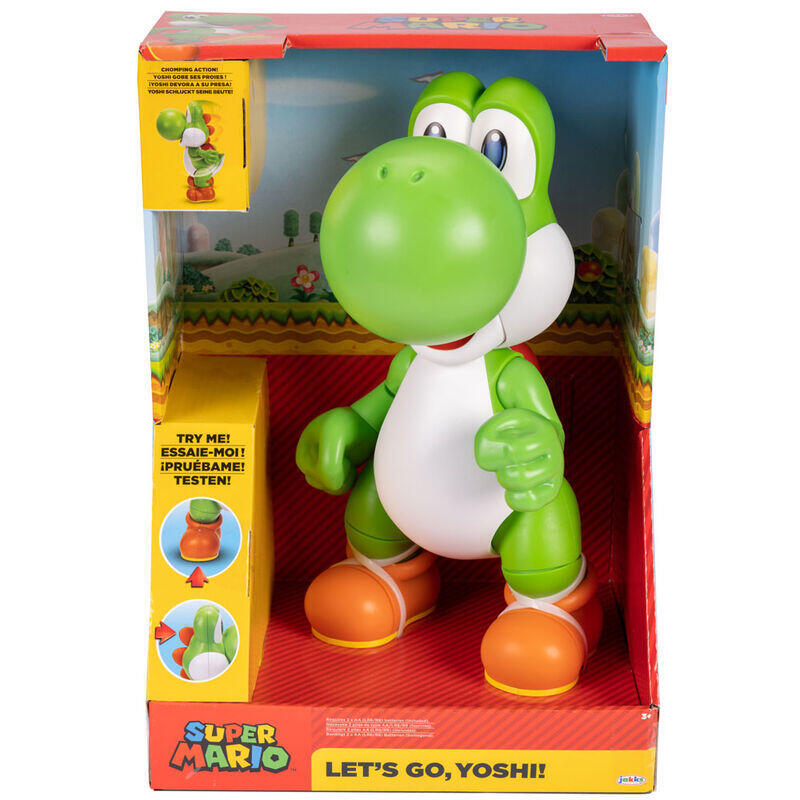 Figura interactiva yoshi lets go super mario bros 36cm