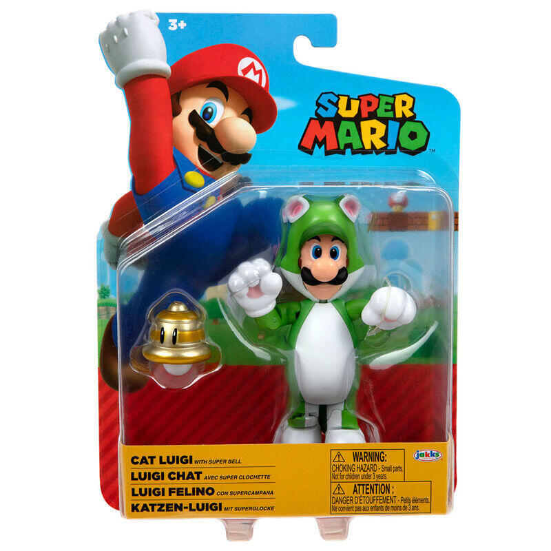 Figura luigi felino super mario nintendo 10cm
