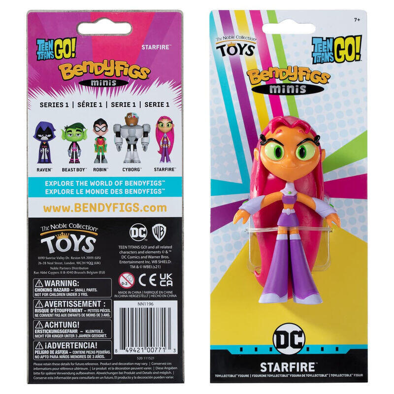 Figura maleable bendyfigs minis starfire teen titans go 11cm