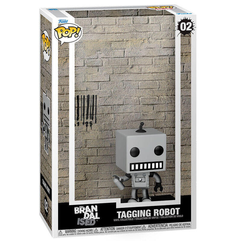Figura pop art cover brandalised tagging robot