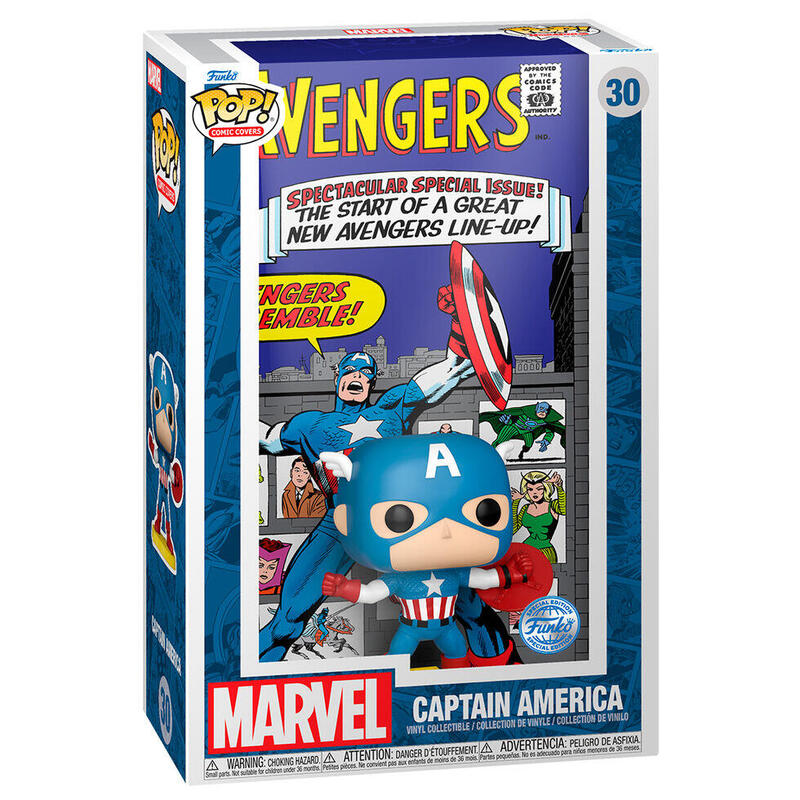 Figura pop! comic cover marvel los vengadores – capitán américa exclusive