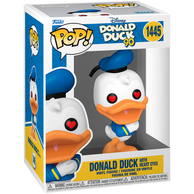 Figura pop disney 90th anniversary donald duck with heart eyes