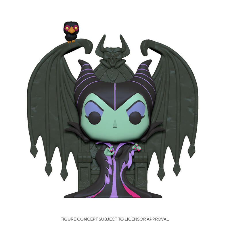 Figura pop disney villains maleficent with throne