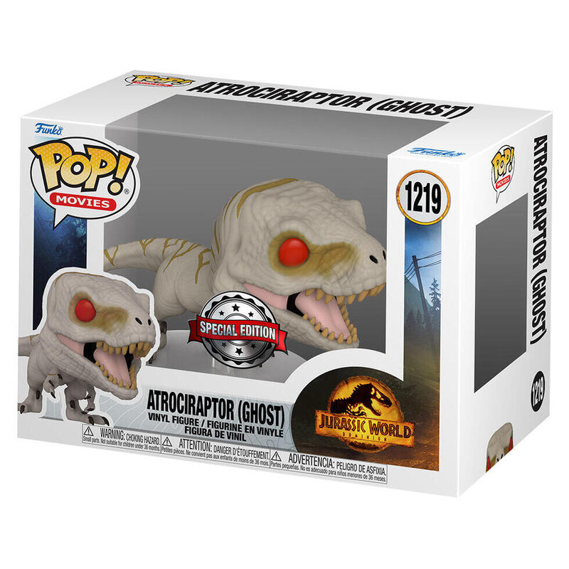 Figura pop! jurassic world atrociraptor ghost exclusive
