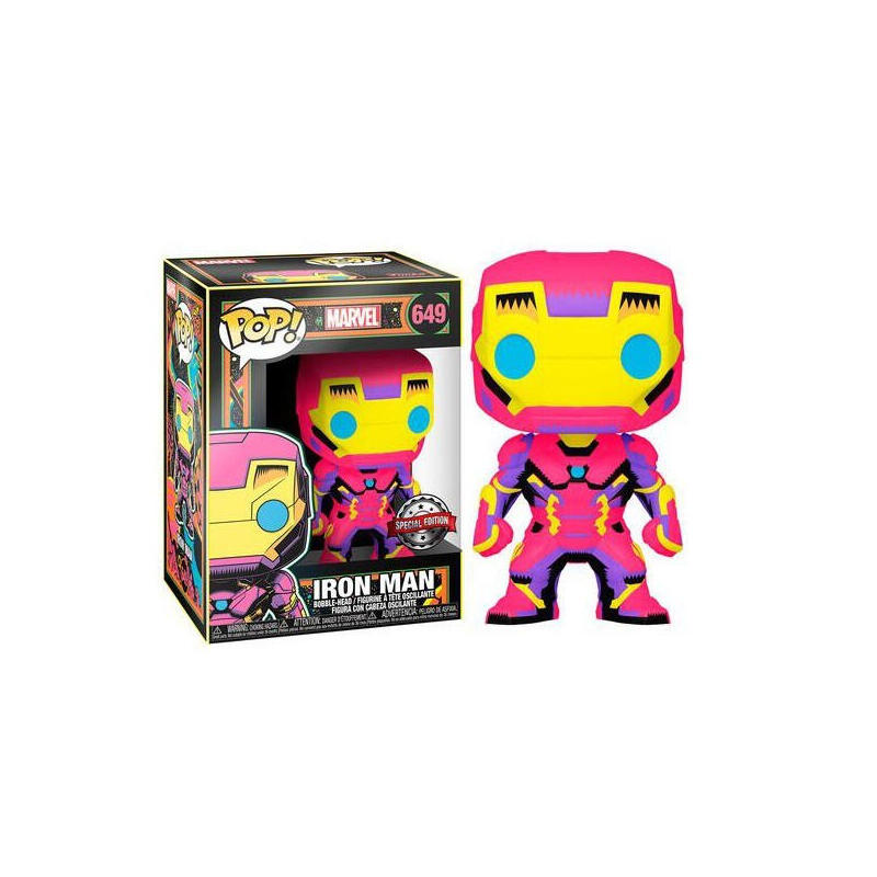 Figura pop marvel black light iron man