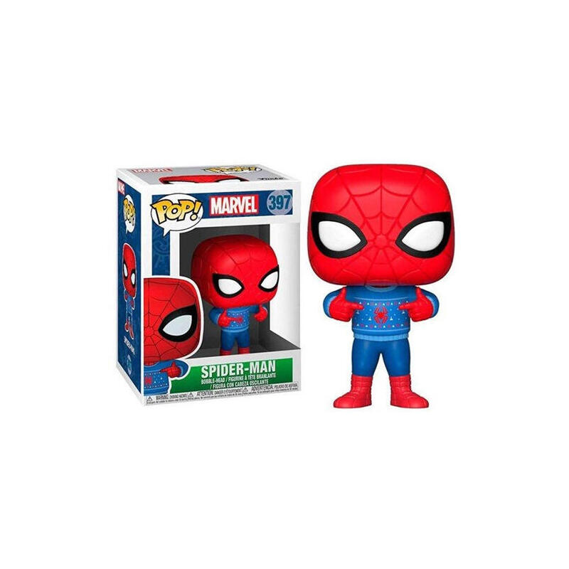 Figura pop marvel holiday spider-man with ugly sweater