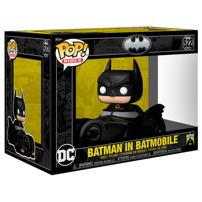 Figura pop rides deluxe dc comics batman in batmobile