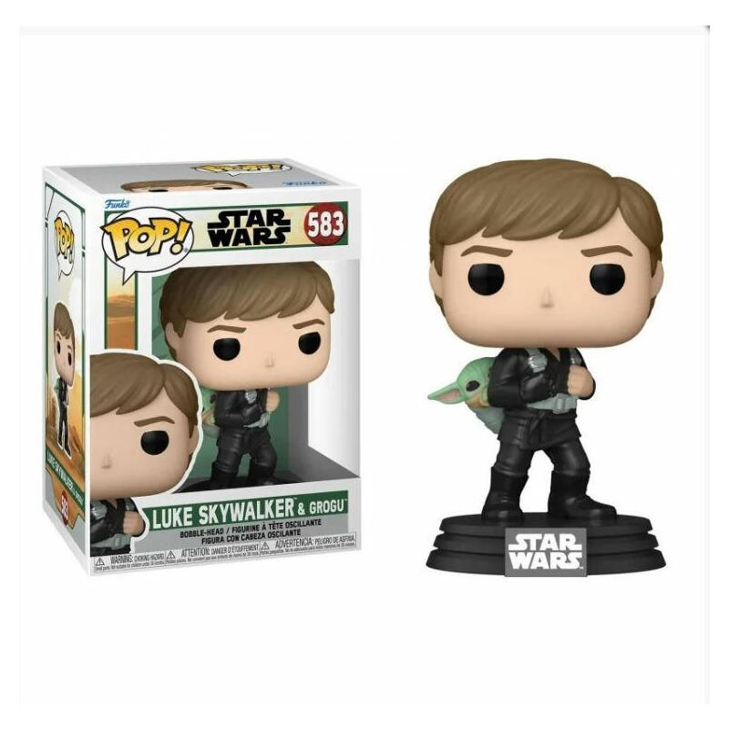 Figura pop star wars el libro de boba fett 2 luke skywalker &38, grogu