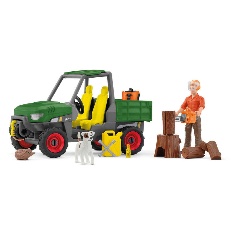 Figura schleich farm world granjero forestal con vehÍculo  42659