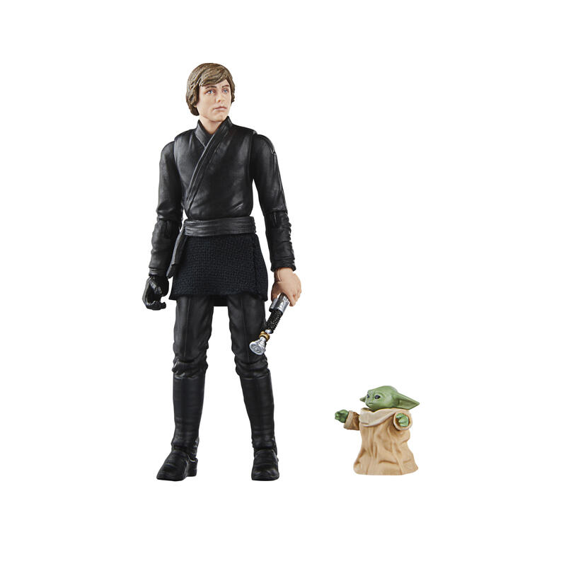 Figuras luke skywalker & grogu el libro de boba fett star wars 9,5cm