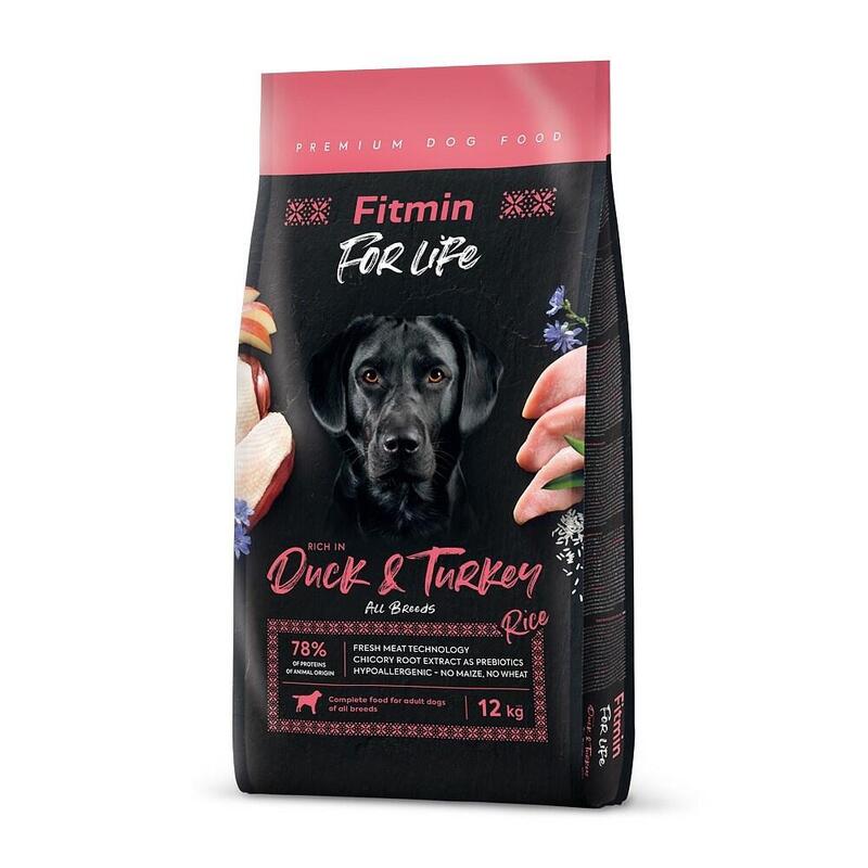 Fitmin dog for life duck & turkey – alimento seco para perros – 12 kg
