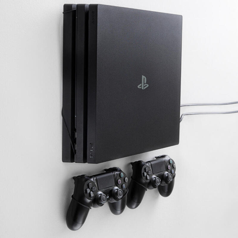 Floating grip playstation 4 pro y soporte de pared para controlador – paquete (negro)