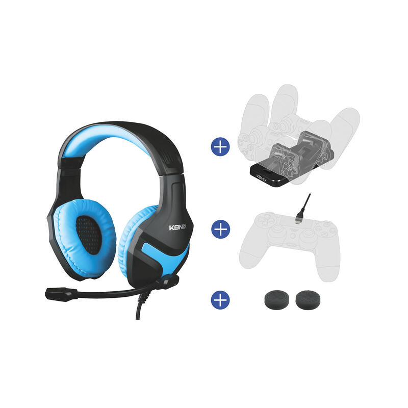Gamer pack – auricular + base de carga + grips