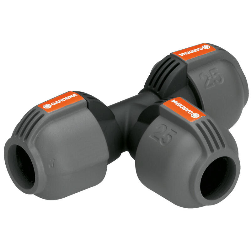 Gardena 2771-20 sprinklersystem t-piece 25mm, conexiÓn negro / gris