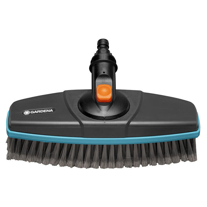 Gardena cepillo con mango cleansystem suave, cepillo para lavar gris/turquesa, banda de plÁstico suave en todo el perÍmetro 1881