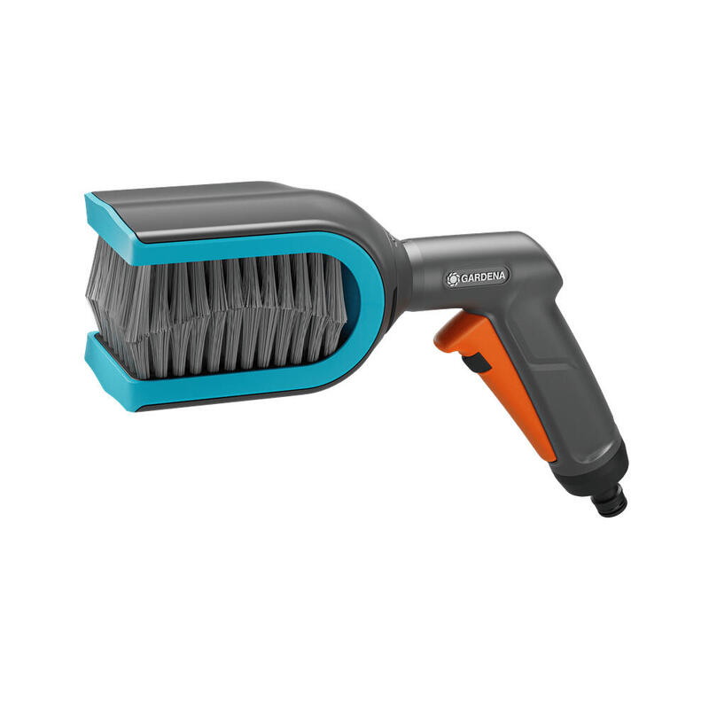 Gardena cepillo para persianas cleansystem, cepillo de lavado gris/turquesa, cabezal giratorio 90° por ambos lados 18850-20