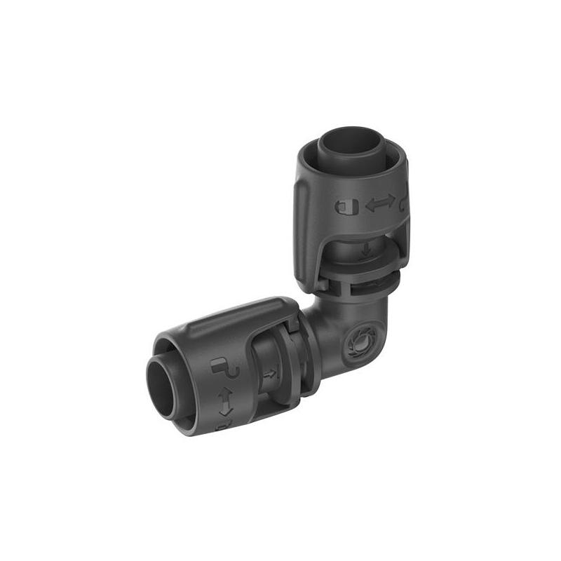 Gardena micro-drip-system pieza en l de 13 mm (1/2″), conexión (gris oscuro, 2 piezas 13202-20