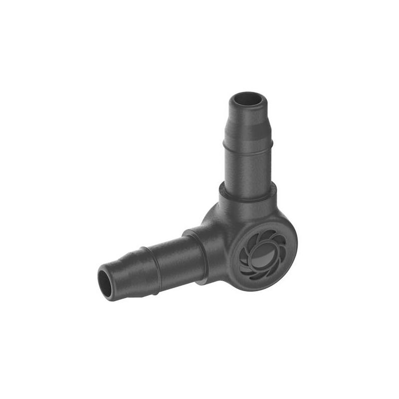 Gardena micro-drip-system pieza en l de 4,6 mm (3/16″), conexión (gris oscuro, 10 piezas 13212-20