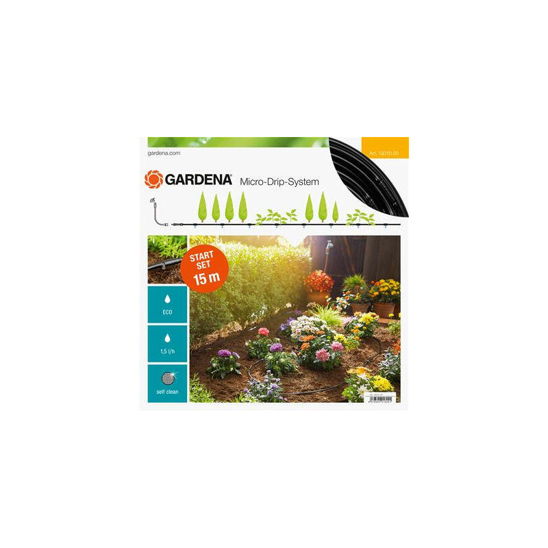 Gardena micro-drip-system starter set randen s 13010-20, 15 m, negro