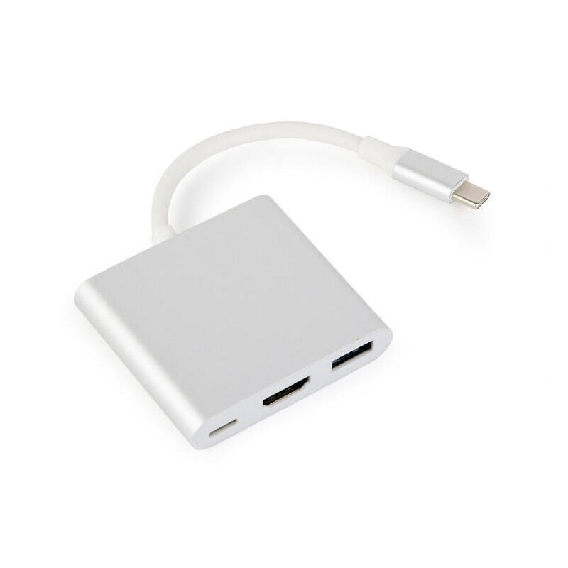 Gembird a-cm-hdmif-02-sv interfaz de cable / adaptador de gÉnero usb-c / usb-c hdmi / usb-a silver