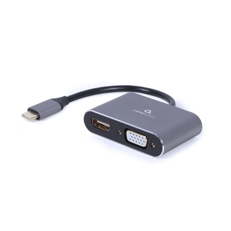 Gembird adaptador usb type-c a hdmi /vga gris