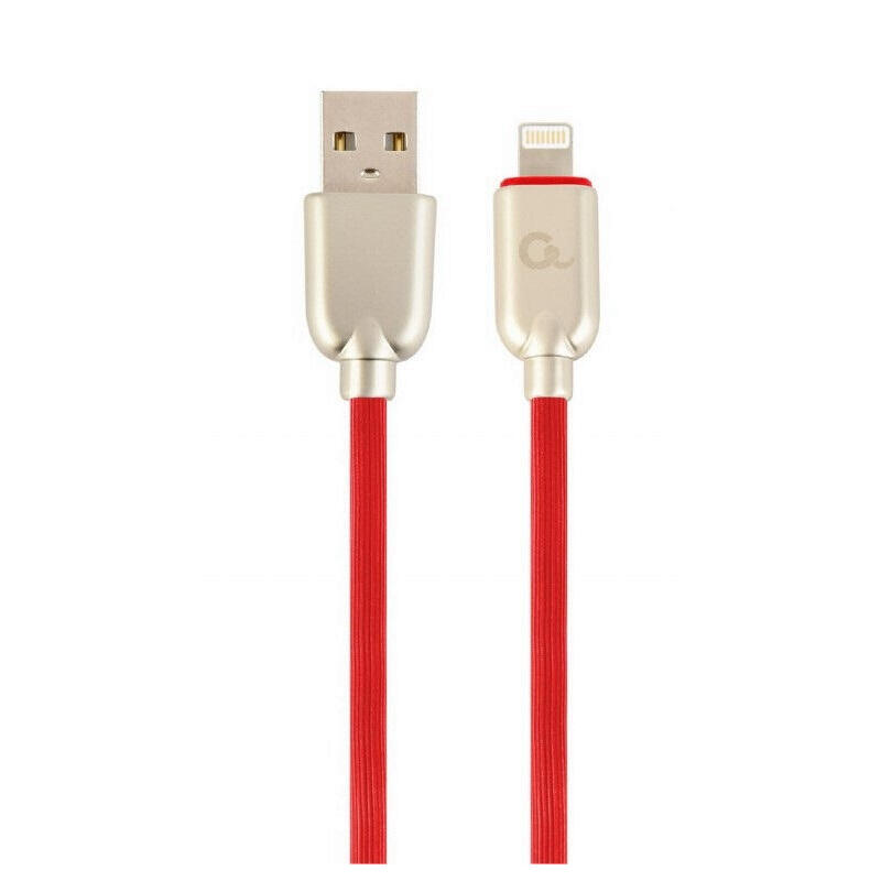 Gembird cable premium usb a de 8 pines (enchufes de metal, cable de goma) 2 m, rojo