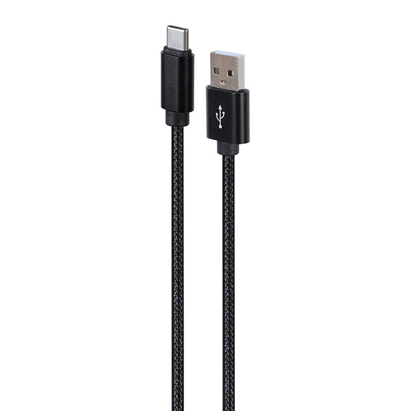 Gembird cable usb tipo c trenzado de algodón con conectores metálicos, 1,8 m, negro ccdb-musb2b-amcm-6