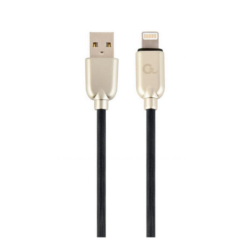 Gembird cc-usb2r-amlm-1m cable de carga y datos premium de 8 pines, 1 m, negro