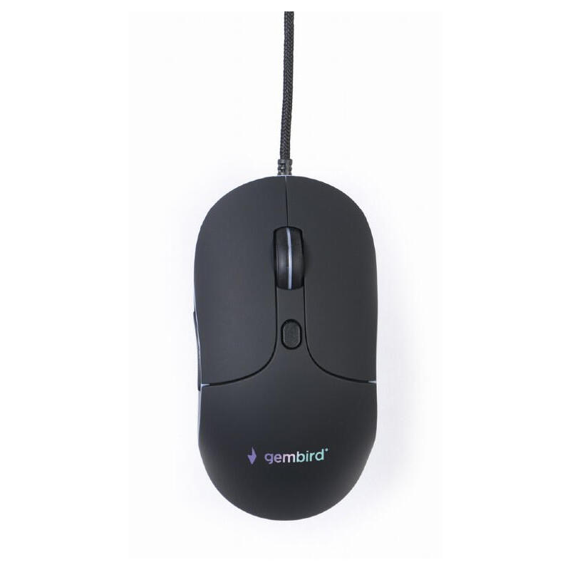 Gembird mus-ul-02 ratÓn con cable iluminado de gran tamaÑo, usb, 2400dpi, negro
