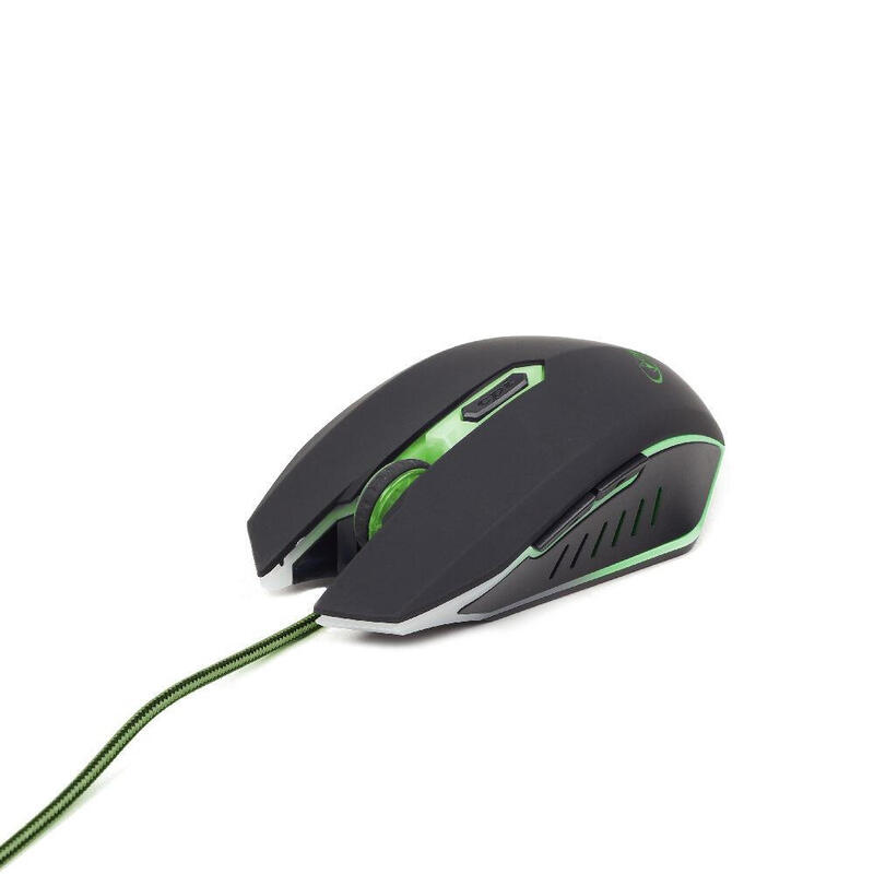 Gembird raton gaming 2400dpi 6 botones usb 1.30m led verde musg-001-g