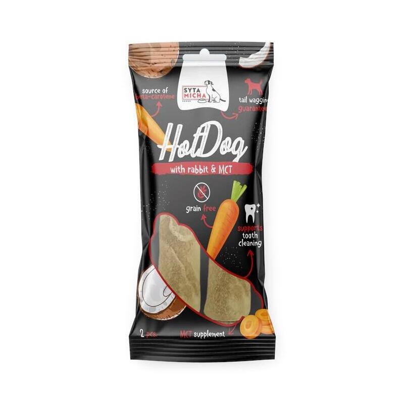 Golosina para perros syta micha conejo masticable para hot dog con mct  15 cm/2 uds.