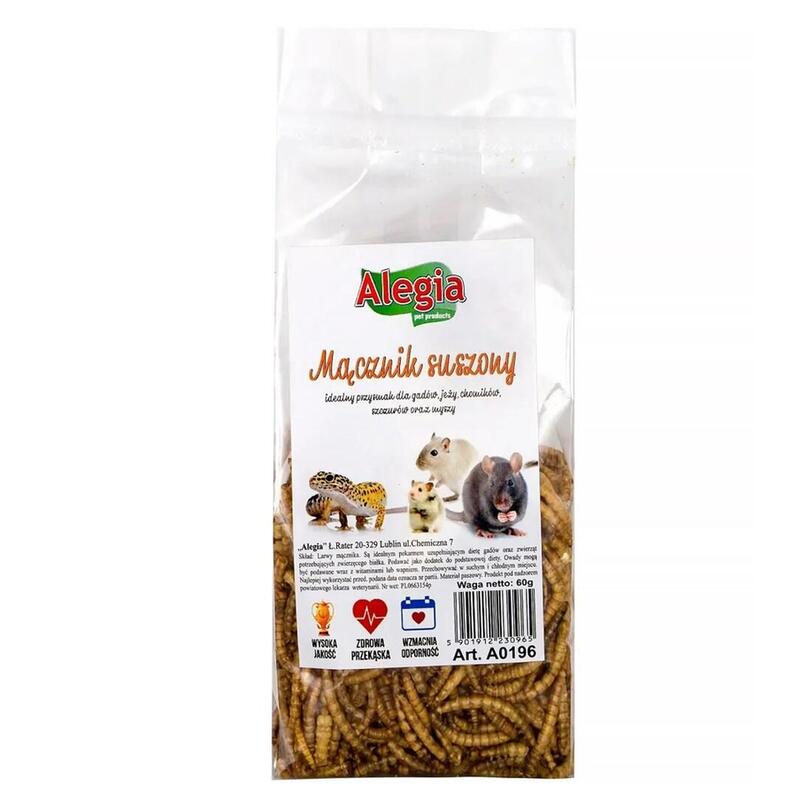 Golosina para roedores alegia dried mealworm  60g