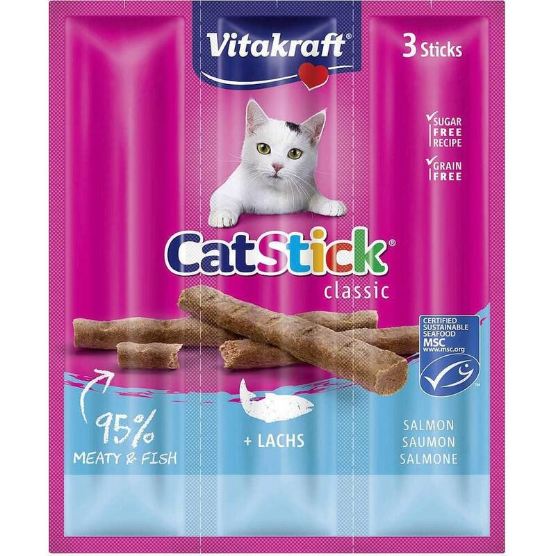 Golosinas para gatos vitakraft catstick classic salmón  18g