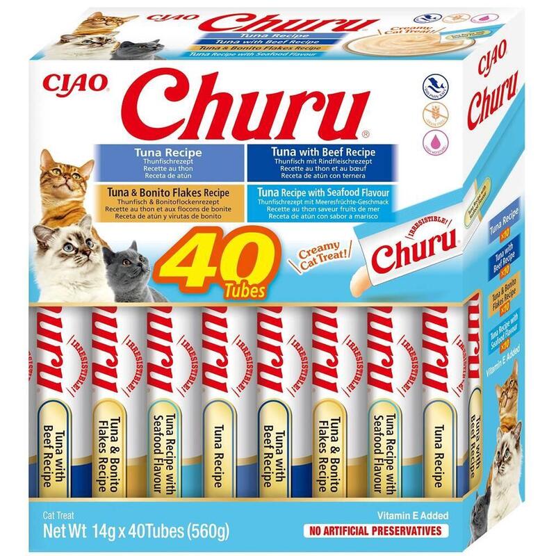Goma para gatos inaba churu variety box tuna  40 x 14g