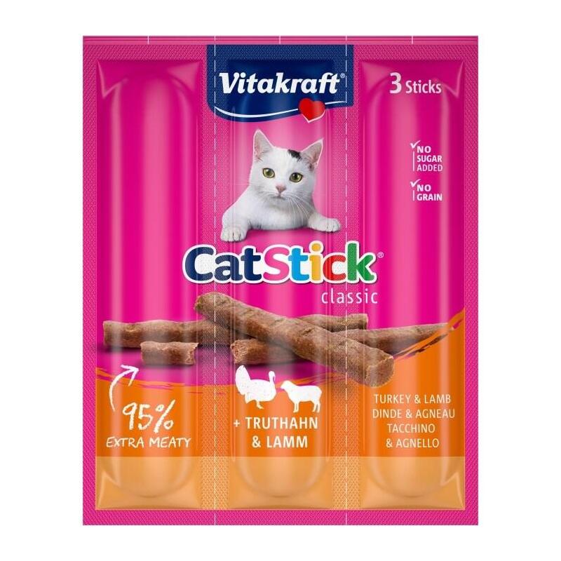 Goma para gatos vitakraft cat stick turkey and lamb  18g