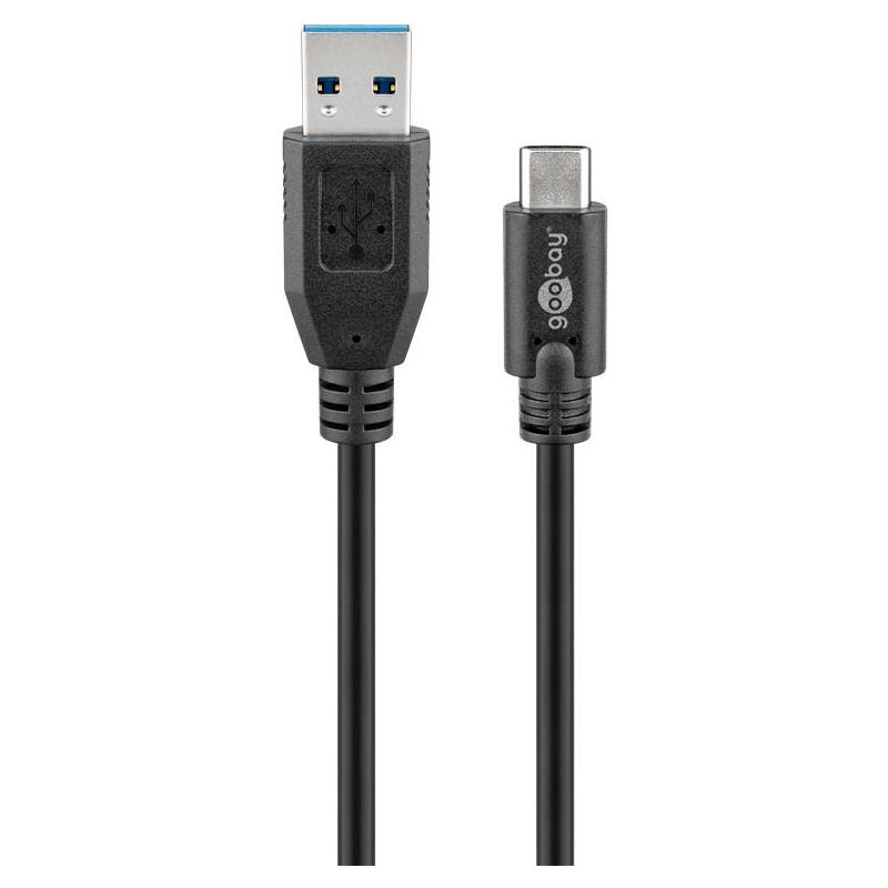 Goobay 71221 cable usb 2m 3.2 gen 1 (3.1 gen 1) usb a usb c negro