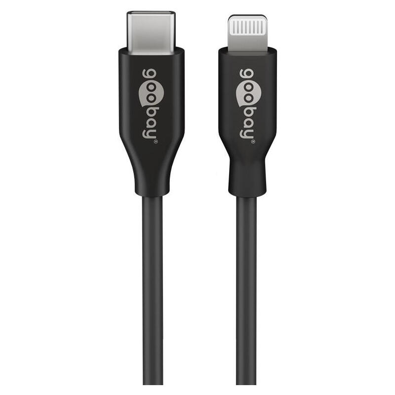 Goobay cable lightning usb-c 0.50m negro 39428