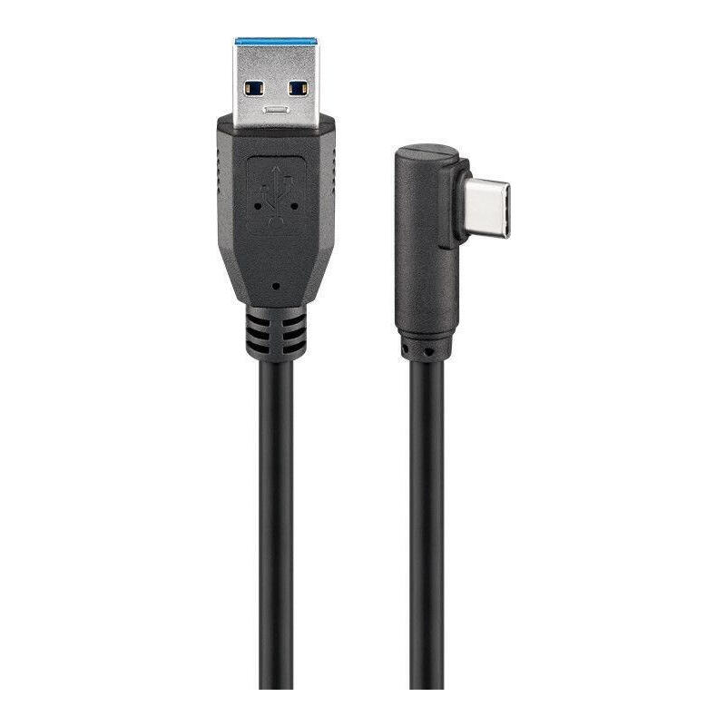 Goobay cable usb-a 3.0 usb-c en Ángulo de 90 ° 0.50m negro