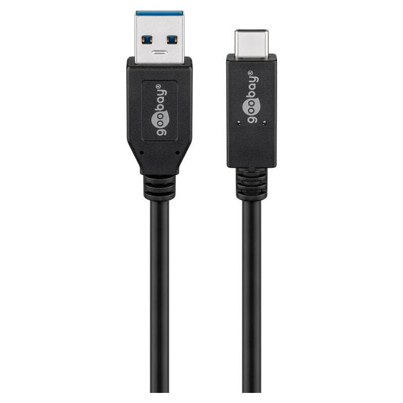 Goobay cable usb-a – usb-c usb 3.2 generaciÓn 2, 3a 0.50m negro