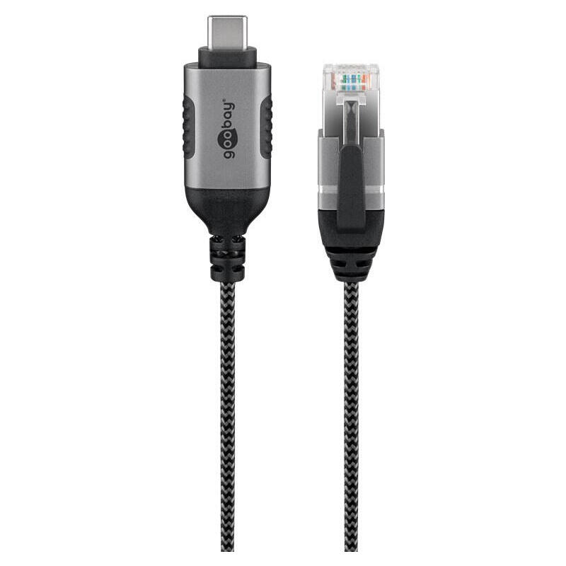 Goobay ethernet-adaptador cable usb-c 3.2 gen2  rj-45, slim 74405