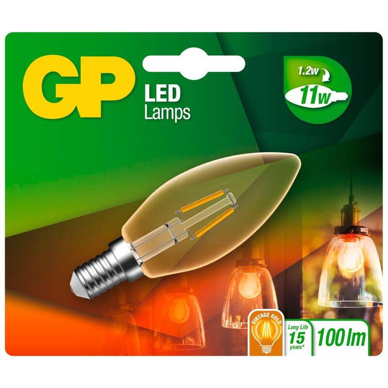 Gp lighting led vela dorada e14 2w (11w) filamento gp 080565