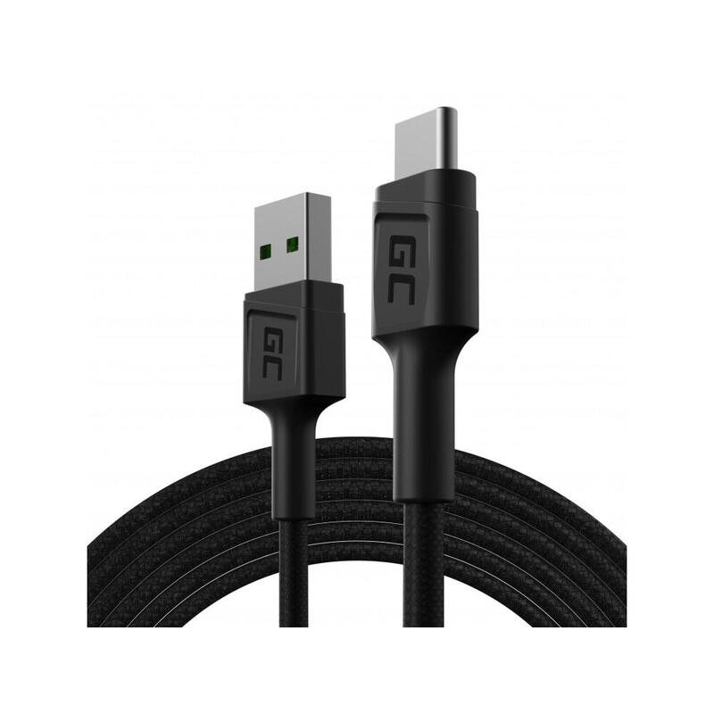 Greencell cable gc powerstream usb-a – usb-c 200cm ultra charge qc 3.0