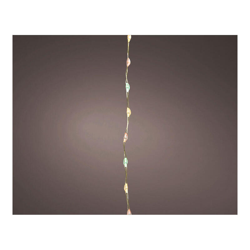 Guirnalda micro led extra dense dorado multicolor parpadeante 14m 567l cable plata