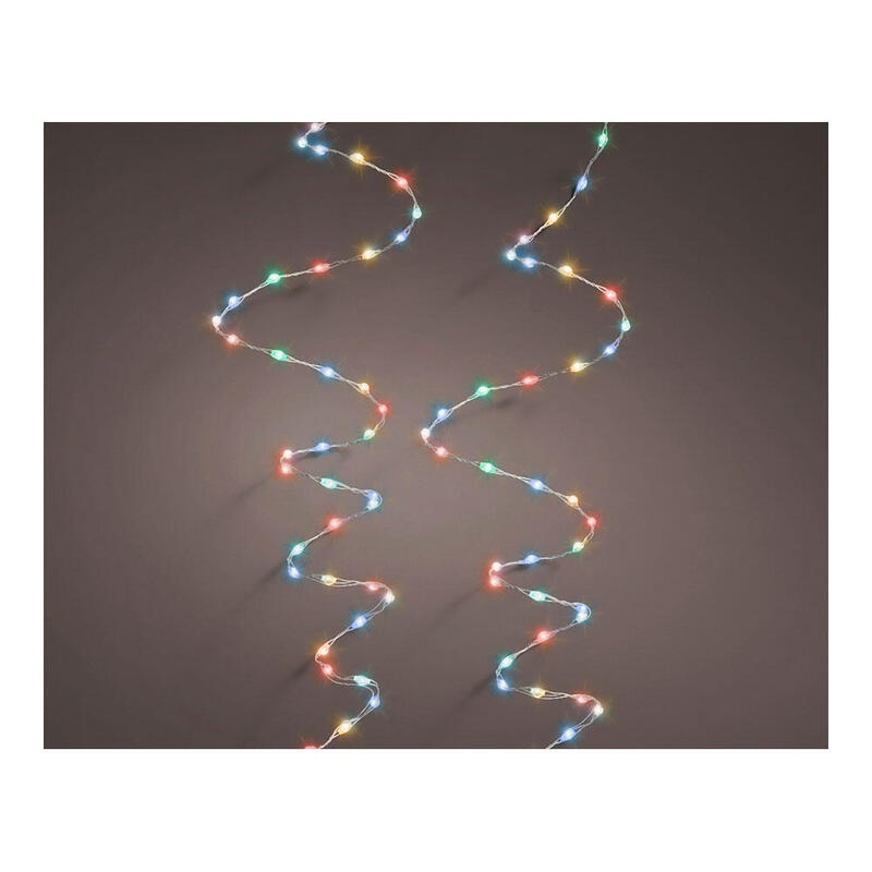 Guirnalda micro led extra dense multicolor parpadeante 14m 567l cable plata
