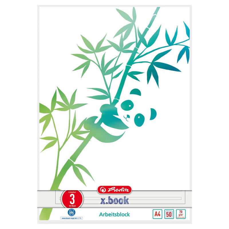 Herlitz greenline cuaderno y block a4 50 hojas verde, blanco