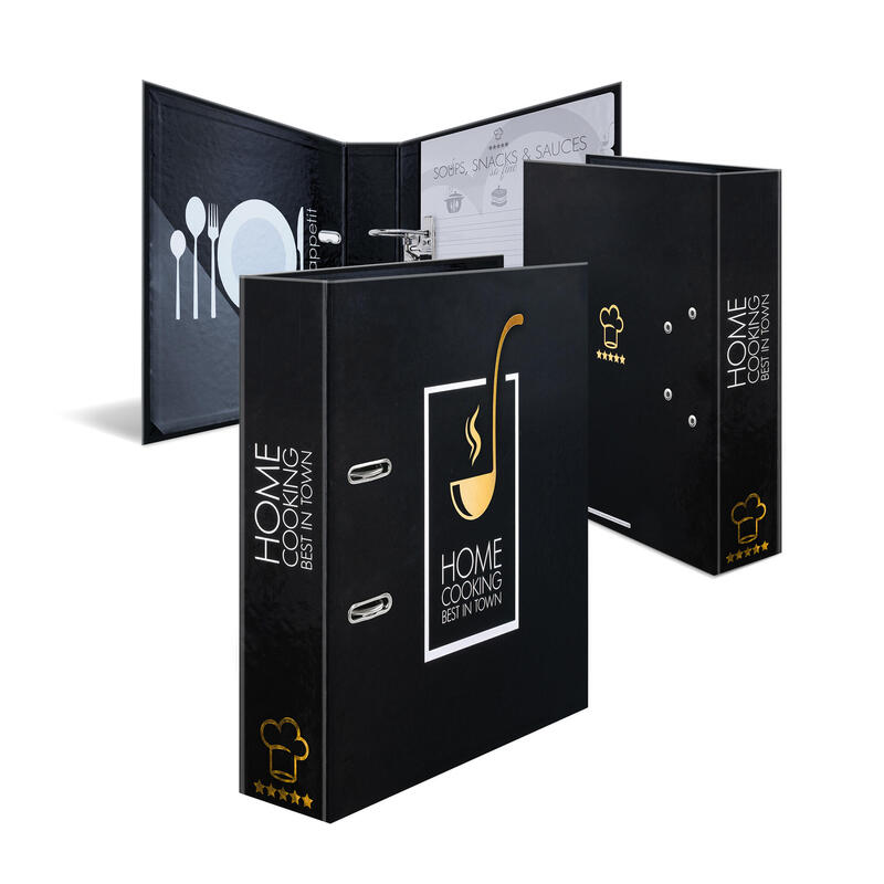 Herma 19668 carpeta de cartÓn a4 negro, oro, blanco